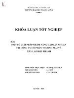 Luận văn một số giải pháp nhằm nâng cao lợi nhuận tại công ty cổ phần thương mại và xây lắp hợp thành 