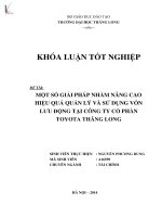 Luận văn một số giải pháp nhằm nâng cao hiệu quả sử dụng vốn lưu đôngh tại công ty cổ phầnTOYOTA thăng long 