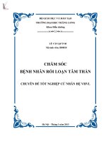 Chăm sóc bệnh nhân rối loạn tâm thần 