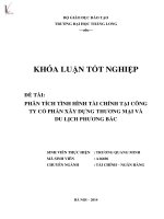 Luận văn phân tích tình hình tài chính tại công ty cổ phần xây dựng thương mại và du lịch phương bắc 