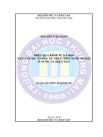 Hiệu quả kinh tế xã hội của các dự án đầu tư trực tiếp nước ngoài ở nước ta hiện nay 