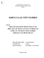 Luận văn một số giải pháp nhằm nâng cao hiệu quả sử dụng tài sản cố định tại công ty cổ phần công nghiệp khoáng sản bình thuận  