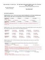 Đề và đáp án môn tiếng anh kì thi THPT năm 2016 2017 