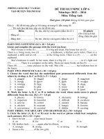 ĐỀ THI HSG môn Tiếng anh lớp 6