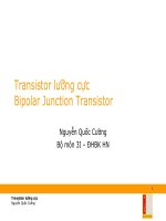 Transistor lưỡng cực  Bipolar Junction Transistor, Nguyễn Quốc Cường , Đại học BKHN