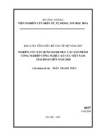 nghiên cứu xây dựng danh mục các sản phẩm công nghiệp công nghệ cao của việt nam giai đoạn đến năm 2020 