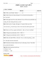 Đề luyện tập ôn hè môn toán lớp 3