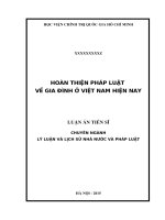 Hoàn thiện pháp luật về gia đình ở việt nam hiện nay 2015