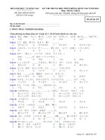 Đáp án   đề thi chính thức THPT quốc gia môn tiếng nhật năm 2016