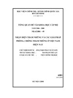 NHẬN DIỆN THAM NHŨNG và các GIẢI PHÁP PHÒNG, CHỐNG THAM NHŨNG ở VIỆT NAM HIỆN NAY 