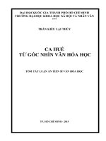 CA HUẾ TỪ GÓC NHÌN VĂN HÓA HỌC