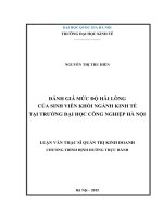 ĐÁNH GIÁ MỨC ĐỘ HÀI LÒNG CỦA SINH VIÊN KHỐI NGÀNH KINH TẾ TẠI TRƯỜNG ĐẠI HỌC CÔNG NGHIỆP HÀ NỘI