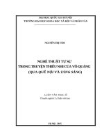 Nghệ thuật tự sự trong tiểu thuyết thiếu nhi của võ quảng ( qua quê nội và tảng sáng) 