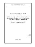 ĐÁNH GIÁ HIỆU QUẢ và PHƯƠNG HƯỚNG HOÀN THIỆN PHƯƠNG THỨC CÙNG CHI TRẢ  CHI PHÍ KHÁM CHỮA BỆNH BHYT 