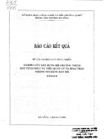 Nghiên cứu xây dựng hệ chương trình máy tính phục vụ việc quản lý và khai thác thông tin bằng bản đồ số 