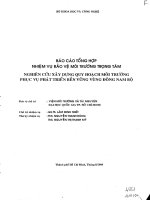Nghiên cứu xây dựng qui hoạch môi trường phục vụ phát triển bền vững vùng đông nam bộ 