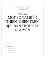 tiểu luận: một số tai biến thiên nhiên trên địa bàn tỉnh thái nguyên