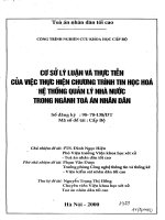 Cơ sở lý luận và thực tiễn của việc thực hiện chương trình tin học hóa hệ thống quản lý nhà nước trong ngành tòa án nhân dân 