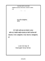 Từ thế giới quan phật giáo đến sự triển hiện khách thể thẩm mỹ trong văn chương tuệ trung thượng sĩ 