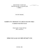 Nghiên cứu thơ đi sứ của đoàn nguyễn thục và đoàn nguyễn tuấn (TT) 
