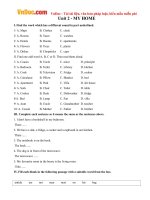 Bài tập tiếng anh lớp 6 thí điểm unit 2 số 2