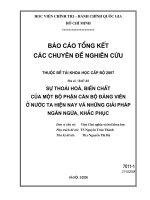Sự thoái hoá, biến chất  của một bộ phận cán bộ đảng viên  ở n ớc ta hiện nay và những giải pháp ngăn ngừa, khắc phục 