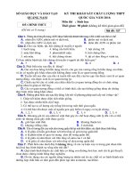 Đề thi thử THPT quốc gia môn sinh học năm 2016 tỉnh quảng nam