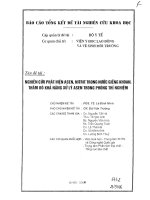 Nghiên cứu phát hiện asen, nitrit trong nước giếng khoan thăm dò xử  lý asen trong phòng thí nghiệm 