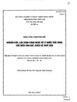 Nghiên cứu lựa chọn công nghệ sử lý nước thải vùng chế biến tinh bột, rượu và thủy sản 