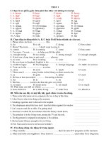 Đề thi HSG môn tiếng anh 8