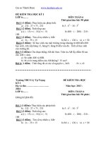 de kiem tra hoc ki 1 toan 6 de kiem tra hoc ki 1 toan 6