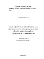 Nhận diện và tháo gỡ những rào cản trong hoạt động của các sàn giao dịch việc làm thuộc sở lao động thương binh xã hội hà nội 