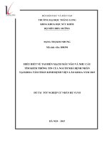 HIỂU BIẾT VỀ TAI BIẾN MẠCH MÁU VÀ NHU CẦU TÌM KIẾM THÔNG TIN CỦA NGƯỜI NHÀ BỆNH NHÂN TẠI KHOA TÂM THẦN KINH BỆNH VIỆN LÃO KHOA NĂM 2015
