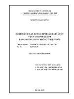 Nghiên   cứu xây dựng chính sách giá cước vận tải hành khách bằng đường hàng không ở  Việt Nam