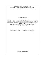Tóm tắt luận án: Nghiên cứu đánh giá và xác định tải trọng cho phép qua cầu trên cơ sở kết quả kiểm định cầu