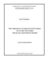 Phát   triển   dịch   vụ xã   hội  cho  người  lao  động   tại   các   khu   công   nghiệp  trên  địa   bàn   Thành phố Hồ Chí Minh