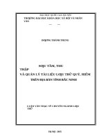 Sưu tầm, thu thập và quản lý tài liệu lưu trữ quý, hiếm trên địa bàn tỉnh bắc ninh 