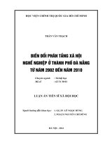 BIẾN ĐỔI PHÂN TẦNG XÃ HỘI NGHỀ NGHIỆP Ở THÀNH PHỐ ĐÀ NẴNG TỪ NĂM 2002 ĐẾN NĂM 2010