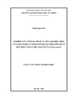 Nghiên cứu tính đa hình và mức độ biểu hiện của gen OsHKT1;4 nhằm đánh giá mối liên quan đến khả năng chịu mặn ở lúa