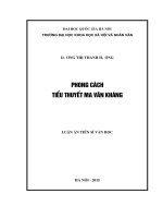 Luận văn thạc sĩ phong cách tiểu thuyết ma văn kháng