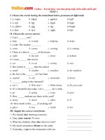 Bài tập tiếng anh lớp 6 thí điểm số 1