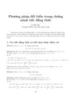 phương pháp đổi biến trong chứng minh bất đẳng thức