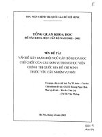 Vấn đề xây dựng đội ngũ cán bộ khoa học chủ chốt của các đơn vị trogn học viện chính trị quốc gia hồ CHí minh trước yêu cầu nhiệm vụ mới 