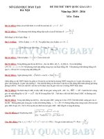 ĐỀ THI THỬ sở hà nội