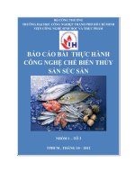 Bài báo cáo thực hành công nghệ chế biến thủy sản súc sản