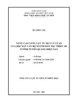 Nâng cao năng lực tư duy lý luận của đội ngũ cán bộ người dân tộc thiểu số ở tỉnh tuyên quang hiện nay (TT)