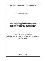 Hoàn thiện cơ chế pháp lý thực hiện dân chủ cơ sở ở Việt Nam hiện nay