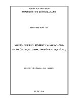 Nghiên cứu biến tính dây nano SnO2, WO3 nhằm ứng dụng cho cảm biến khí H2S và NO2