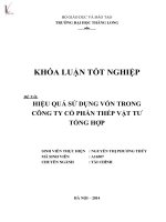 Luận văn hiệu quả sử dụng vốn trong công ty cổ phần thép vật tư tổng hợp 