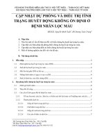 CẬP NHẬT DỰ PHÒNG VÀ ĐIỀU TRỊ TÌNH TRẠNG HUYẾT ĐỘNG KHÔNG ỔN ĐỊNH Ở BỆNH NHÂN LỌC MÁU